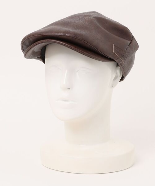 AVIREX（アヴィレックス）の「/AVIREX/synthetic leather HUNTING CAP（ハンチング/ベレー帽・メンズ・ブラック/ブラウン・FREE）」の9枚目の写真