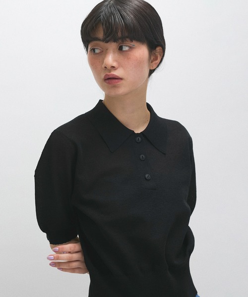 【新品未使用】ADAM ET ROPE'ラミーニットポロシャツ ADAM ET ROPE' ポロシャツ ポロ ラミーニットポロシャツ