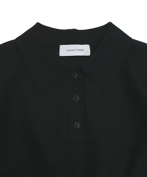 空様 アダムエロペ ラミーニットポロシャツ ブラック 新品 ラミー