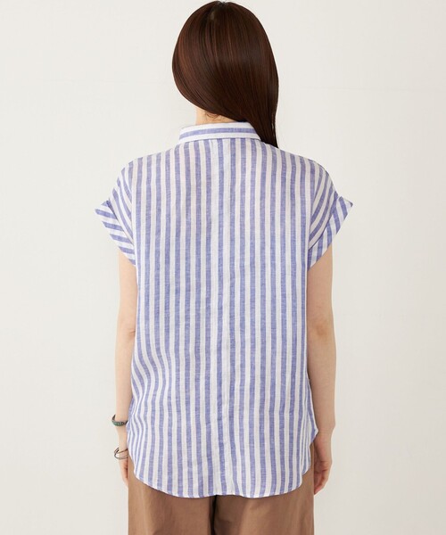SHIPS Colors(シップス カラーズ)の「SHIPS Colors:ユーロ リネン (EURO Linen) ヒヨク シャツ◇(シャツ/ブラウス・レディース・ブラック/クリーム/オフホワイト/ライトブルー・ONE SIZE)」の12枚目の写真