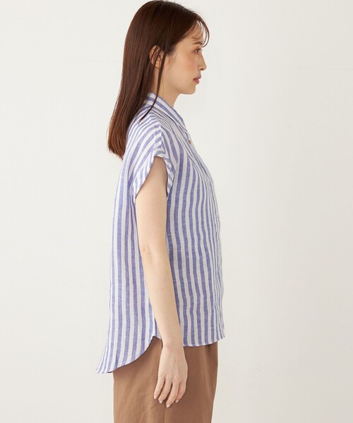 【新品】 SHIPS EURO Linen 七分袖カットソー M ホワイト SHIPS Colors:ユーロ リネン (EURO Linen) ヒヨク シャツ