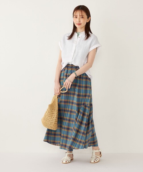 SHIPS Colors(シップス カラーズ)の「SHIPS Colors:ユーロ リネン (EURO Linen) ヒヨク シャツ◇(シャツ/ブラウス・レディース・ブラック/クリーム/オフホワイト/ライトブルー・ONE SIZE)」の14枚目の写真