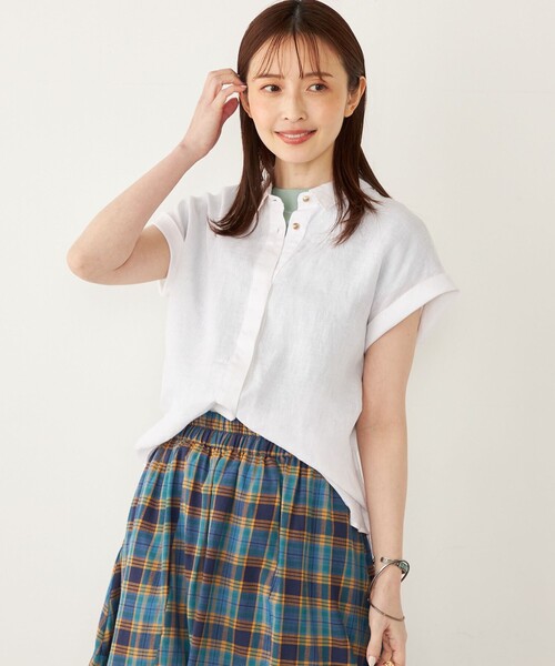 ブラウス シャツ SHIPS Colors:ユーロ リネン (EURO Linen) ヒヨク シャツ レディース 楽天市場】SHIPS Colors:＜洗濯機可能＞ユーロリネン (EURO