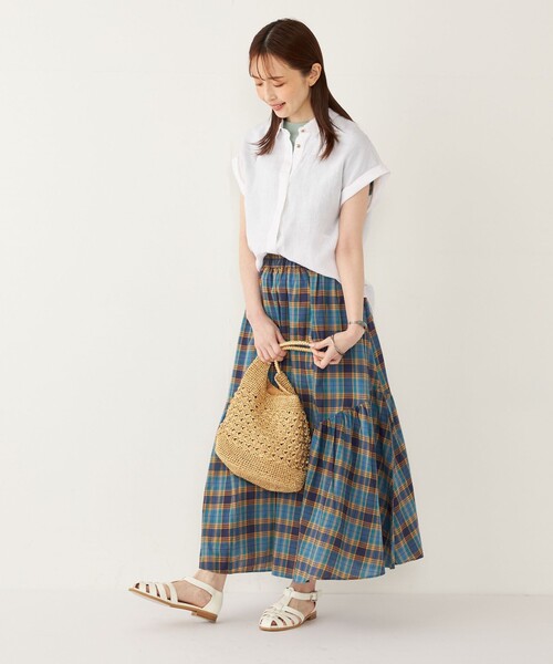 SHIPS Colors(シップス カラーズ)の「SHIPS Colors:ユーロ リネン (EURO Linen) ヒヨク シャツ◇(シャツ/ブラウス・レディース・ブラック/クリーム/オフホワイト/ライトブルー・ONE SIZE)」の21枚目の写真