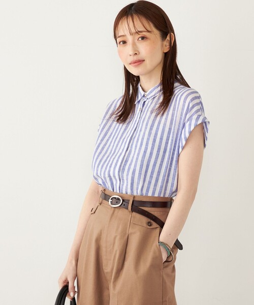 ブラウス シャツ SHIPS Colors:ユーロ リネン (EURO Linen) ヒヨク シャツ レディース SHIPS Colors:ユーロ リネン (EURO Linen) ヒヨク シャツ