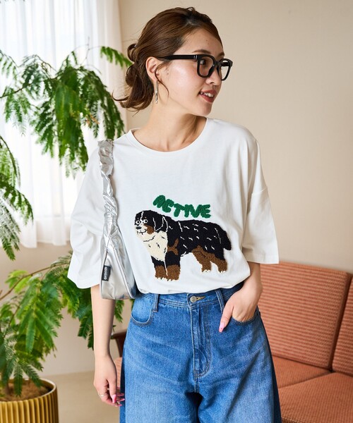 セール】限定展開 dog サガラ 刺繍 半袖 Tシャツ（Tシャツ