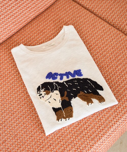 FIL DIRE ロゴDOG刺繍Tシャツ SALE キャバリア フェイス&ロゴ 刺繍 Tシャツ