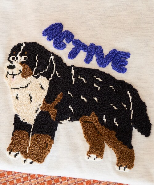FREAK'S STORE（フリークスストア）の「限定展開　dog サガラ 刺繍 半袖 Tシャツ（Tシャツ/カットソー・レディース・オフホワイト/ブラック/ライトグレー/ネイビー・ﾌﾘ-）」の8枚目の写真