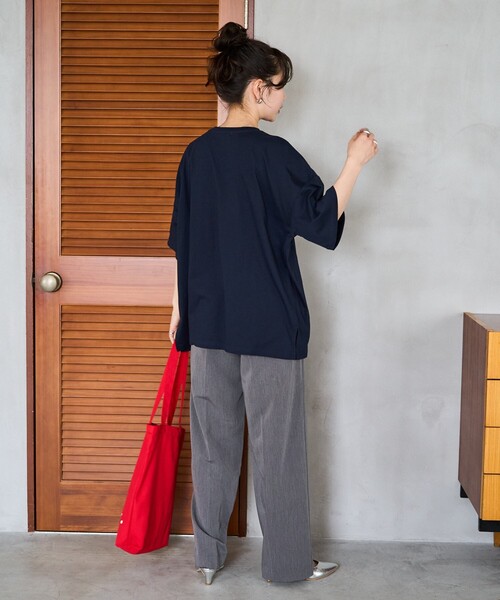 FREAK'S STORE（フリークスストア）の「限定展開　dog サガラ 刺繍 半袖 Tシャツ（Tシャツ/カットソー・レディース・オフホワイト/ブラック/ライトグレー/ネイビー・ﾌﾘ-）」の11枚目の写真