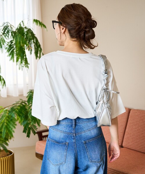 FREAK'S STORE（フリークスストア）の「限定展開　dog サガラ 刺繍 半袖 Tシャツ（Tシャツ/カットソー・レディース・オフホワイト/ブラック/ライトグレー/ネイビー・ﾌﾘ-）」の19枚目の写真