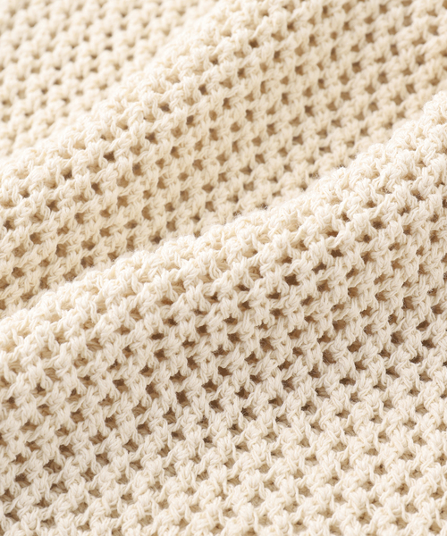 EDIFICE LA BOUCLE（エディフィスラブークル）の「LA BOUCLE (ラブークル) メッシュ ニット シャツ（ニット/セーター・メンズ・ブラック/アイボリー/ライトブルー・2/3）」の5枚目の写真