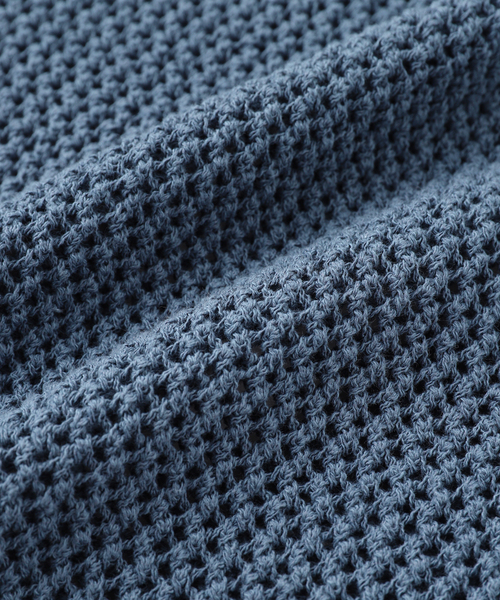 EDIFICE LA BOUCLE（エディフィスラブークル）の「LA BOUCLE (ラブークル) メッシュ ニット シャツ（ニット/セーター・メンズ・ブラック/アイボリー/ライトブルー・2/3）」の4枚目の写真