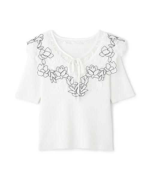 PROPORTION BODY DRESSING（プロポーションボディドレッシング）の「ケープ風レース付ニット / 1215170605（ニット/セーター・レディース・ブルー/ホワイト/ピンク・FREE）」の4枚目の写真