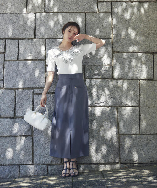 PROPORTION BODY DRESSING（プロポーションボディドレッシング）の「ケープ風レース付ニット / 1215170605（ニット/セーター・レディース・ブルー/ホワイト/ピンク・FREE）」の6枚目の写真