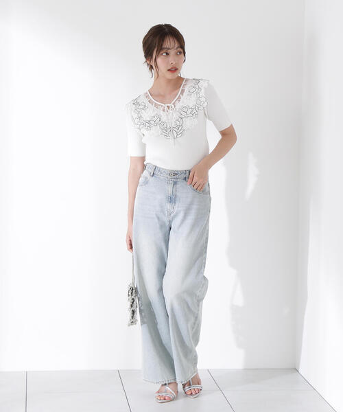 PROPORTION BODY DRESSING（プロポーションボディドレッシング）の「ケープ風レース付ニット / 1215170605（ニット/セーター・レディース・ブルー/ホワイト/ピンク・FREE）」の15枚目の写真