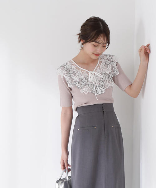 PROPORTION BODY DRESSING（プロポーションボディドレッシング）の「ケープ風レース付ニット / 1215170605（ニット/セーター・レディース・ブルー/ホワイト/ピンク・FREE）」の20枚目の写真