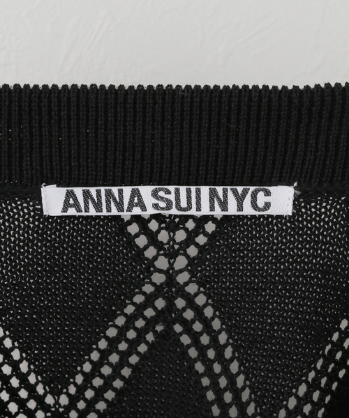 anna sui nyc(アナ スイ エヌ ワイ シー)の「ANNA SUI NYC/クロシェライクシアーニットポロシャツ(ニット/セーター・レディース・ラベンダー/ホワイト/ブラック・FREE)」の12枚目の写真