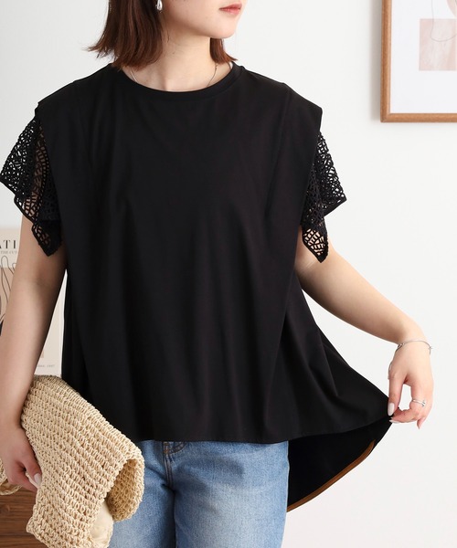 セール】EGLANTINE 袖レースカットソー（Tシャツ/カットソー
