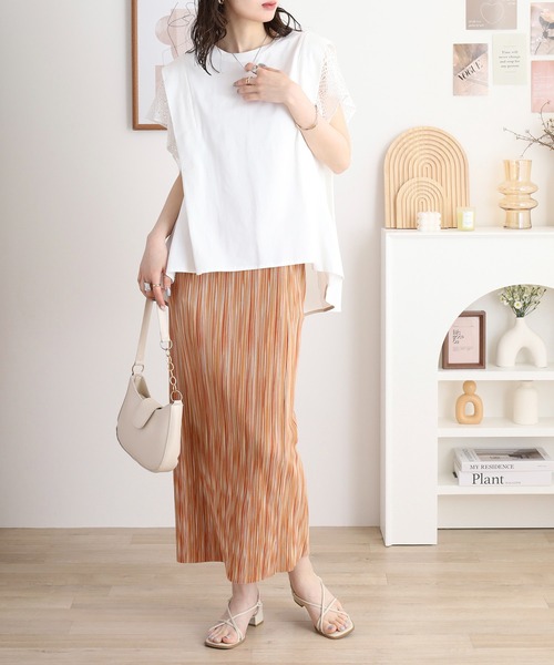 セール】EGLANTINE 袖レースカットソー（Tシャツ/カットソー