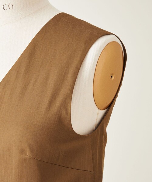 conte＞サテン ノースリーブ オールインワン