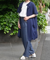 インゲボルグ INGEBORG ニットソー 薄手 セーター レディース L 7分袖 秋 冬 春 刺繍入り 日本製 INGEBORG×VIVIANO】フラワーモチーフニットプルオーバー
