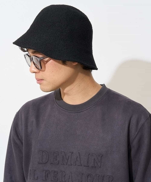 a.v.v（アーヴェヴェ）の「サーモバケットハット（ハット・メンズ・ブラック/ベージュ・46）」の2枚目の写真