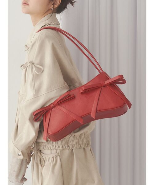 merry jenny（メリージェニー）の「ribbon ribbonコンパクトバッグ（ハンドバッグ・レディース・その他1/ピンク/レッド・FREE）」の3枚目の写真