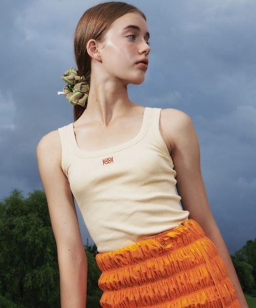 Kijun(キジュン)の「Kijun/キジュン Square-Neck Rib Tank Top タンクトップ(タンクトップ・レディース・イエロー/ミント・M)」の5枚目の写真