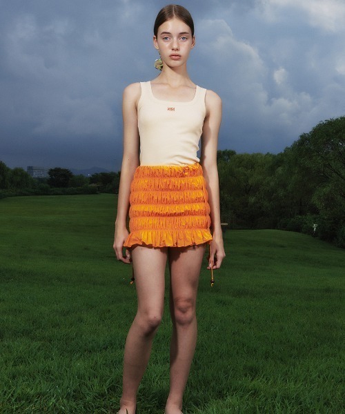 Kijun(キジュン)の「Kijun/キジュン Square-Neck Rib Tank Top タンクトップ(タンクトップ・レディース・イエロー/ミント・M)」の7枚目の写真