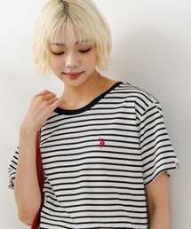 【U.S. POLO ASSN./ユーエスポロアッスン】ブランドロゴワンポイント刺繍 無地・ボーダー柄Tシャツ レディース