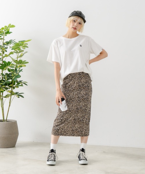U.S. POLO ASSN.(ユーエスポロアッスン)の「【U.S. POLO ASSN./ユーエスポロアッスン】ブランドロゴワンポイント刺繍 無地・ボーダー柄Tシャツ レディース(Tシャツ/カットソー・レディース・ホワイト/ネイビー/サックスブルー/ピンク/イエロー/杢グレー/スミクロ・MEDIUM/LARGE)」の8枚目の写真
