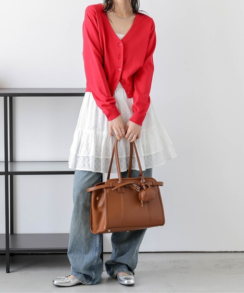 AMELY(エミリー)の「マルチウェイコットンフリルスカート(キャミソール・レディース・ブラック/ホワイト/グレー・フリー)」の4枚目の写真