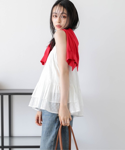 AMELY(エミリー)の「マルチウェイコットンフリルスカート(キャミソール・レディース・ブラック/ホワイト/グレー・フリー)」の15枚目の写真
