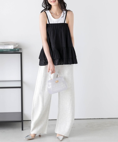 AMELY(エミリー)の「マルチウェイコットンフリルスカート(キャミソール・レディース・ブラック/ホワイト/グレー・フリー)」の16枚目の写真