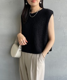 mizuiroind | [mizuiro ind/ミズイロインド] クルーネック ショート丈ベスト(ベスト)