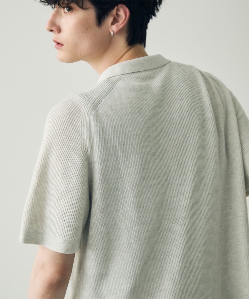 Shoowtime(ショウタイム)の「button-down summer knit tops / ボタンダウンサマーニットトップス(Tシャツ/カットソー・メンズ・ブラック/グレー・MEDIUM/LARGE/X-LARGE)」の16枚目の写真