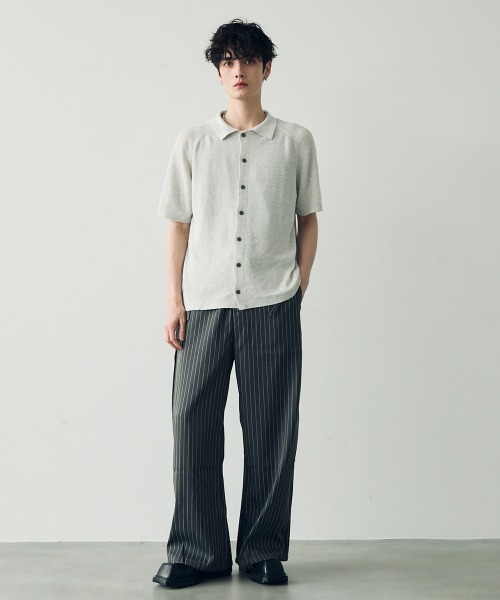 Shoowtime(ショウタイム)の「button-down summer knit tops / ボタンダウンサマーニットトップス(Tシャツ/カットソー・メンズ・ブラック/グレー・MEDIUM/LARGE/X-LARGE)」の18枚目の写真