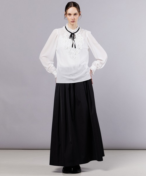 ソブ フラワーブラウス翌日発送 Sov. / フラワー刺繍シャツジャケット TOPS Night STORE | ダブル