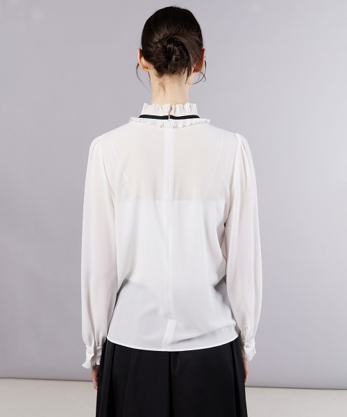 sovブラウス Sov. / フラワープリントサテンボウタイブラウス TOPS Night STORE