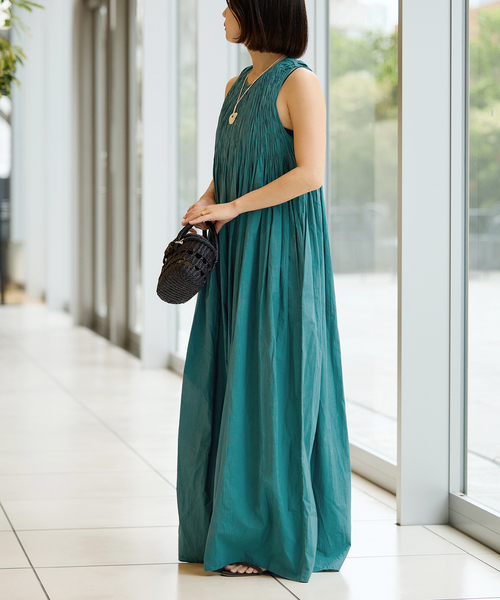 IENA LA BOUCLE（イエナラブークル）の「IENA LA BOUCLE ギャザーオールインワン（つなぎ/オールインワン・レディース・グリーン/ブラック・36/38）」の12枚目の写真