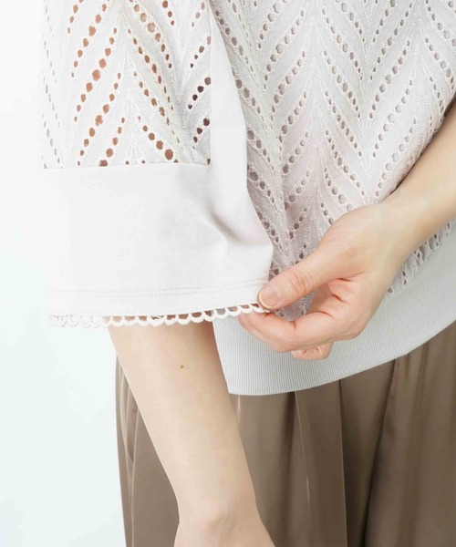 LUCA/LADY LUCK LUCA(ルカ/レディラックルカ)の「LC/LLL レースドッキングカットソー(Tシャツ/カットソー・レディース・オフホワイト/ライトベージュ/ブラック・FREE)」の13枚目の写真