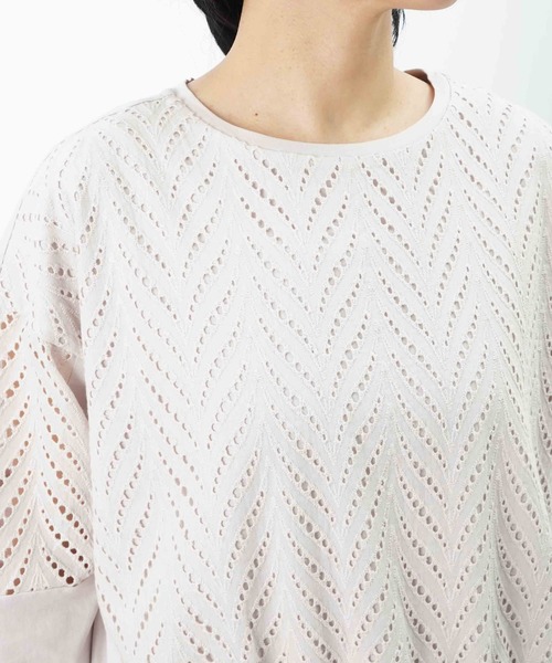 LUCA/LADY LUCK LUCA(ルカ/レディラックルカ)の「LC/LLL レースドッキングカットソー(Tシャツ/カットソー・レディース・オフホワイト/ライトベージュ/ブラック・FREE)」の14枚目の写真