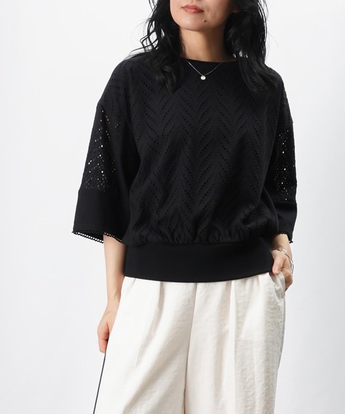 LUCA/LADY LUCK LUCA(ルカ/レディラックルカ)の「LC/LLL レースドッキングカットソー(Tシャツ/カットソー・レディース・オフホワイト/ライトベージュ/ブラック・FREE)」の5枚目の写真