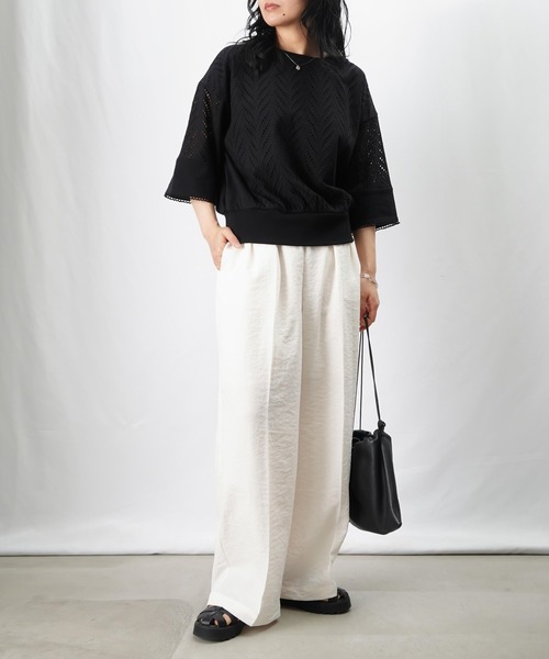 LUCA/LADY LUCK LUCA(ルカ/レディラックルカ)の「LC/LLL レースドッキングカットソー(Tシャツ/カットソー・レディース・オフホワイト/ライトベージュ/ブラック・FREE)」の6枚目の写真