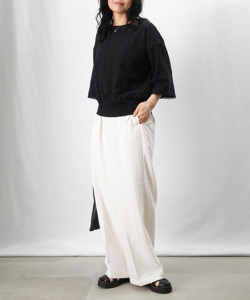 LUCA/LADY LUCK LUCA(ルカ/レディラックルカ)の「LC/LLL レースドッキングカットソー(Tシャツ/カットソー・レディース・オフホワイト/ライトベージュ/ブラック・FREE)」の4枚目の写真