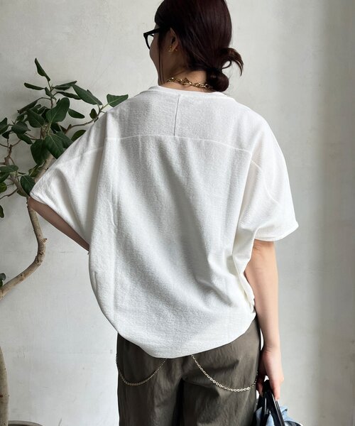 DouDou(ドゥドゥ)の「ドライタッチコクーンプルオーバー(Tシャツ/カットソー・レディース・ブラウン/オフホワイト/ブラック・FREE)」の12枚目の写真