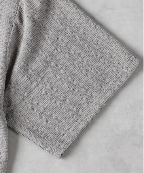 Right-on（ライトオン）の「【店舗で人気】【NEOSARTIC】透かし編み格子ストライプ柄五分袖カーディガンアンサンブル（カーディガン/ボレロ・メンズ・ブラウン/グリーン/ライトグレー・XL/M/L）」の4枚目の写真