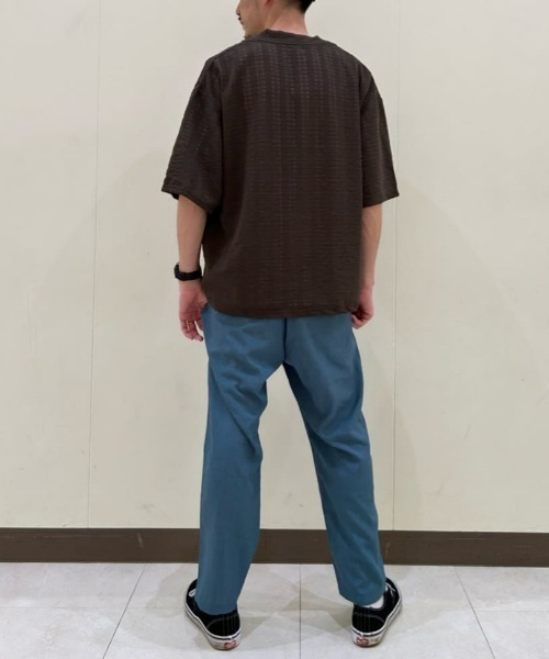 Right-on（ライトオン）の「【店舗で人気】【NEOSARTIC】透かし編み格子ストライプ柄五分袖カーディガンアンサンブル（カーディガン/ボレロ・メンズ・ブラウン/グリーン/ライトグレー・XL/M/L）」の22枚目の写真