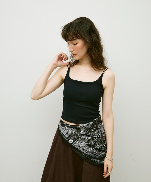 Lutim by u（ルチバイユー）の「Double strap camisole with cups / ダブルストラップカップ付キャミソール（キャミソール・レディース・オートミール/ブラック/ホワイト/ネイビー・FREE）」の18枚目の写真