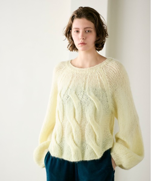 wool mohair hand knit